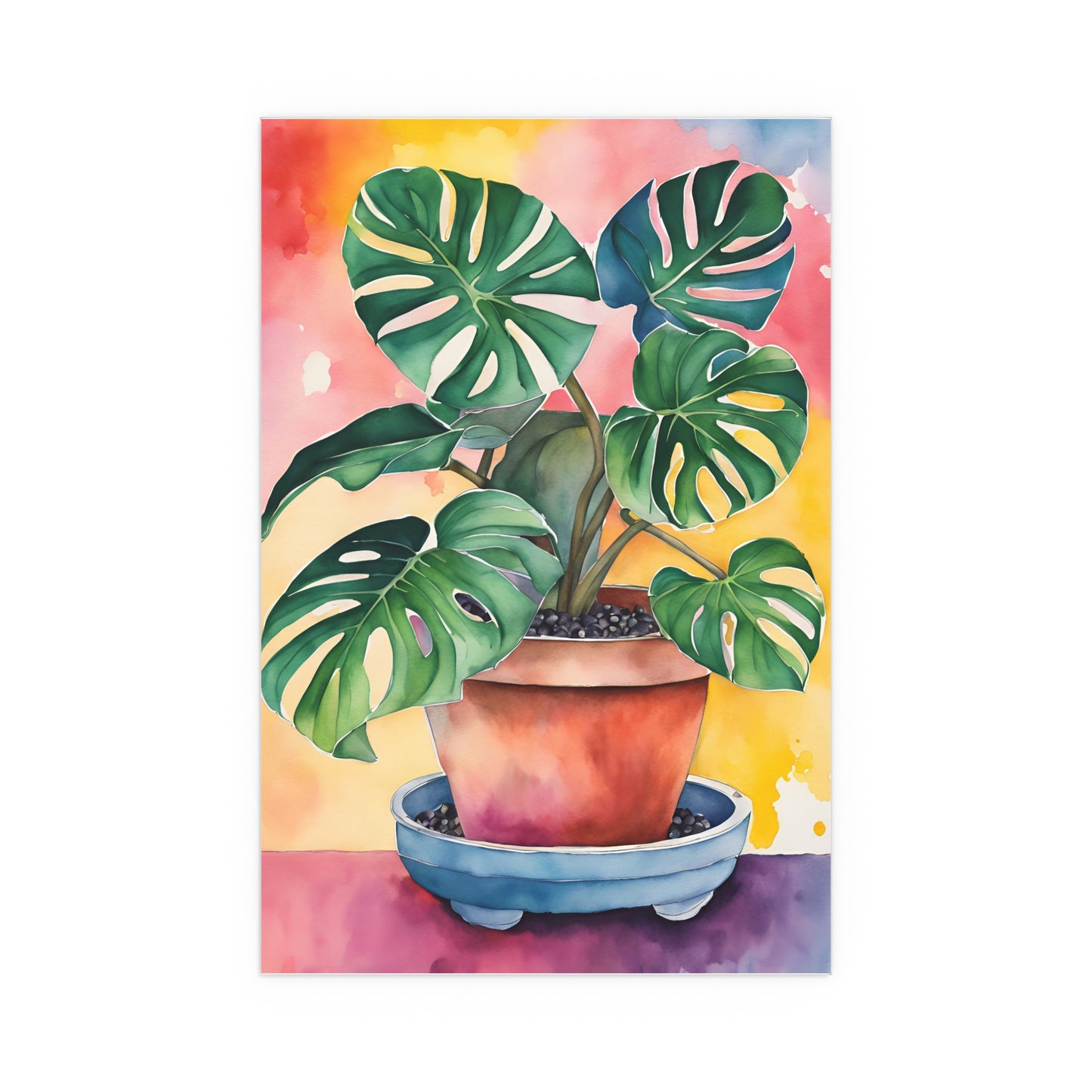 Multicolored Pot Plant 12 Indoor and Outdoor Silk Poster