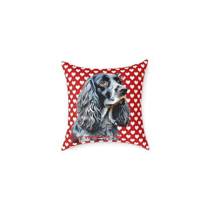 Personalized Valentine Blue Roan Cocker Spaniel Poly Cushion/Pillow 5 sizes