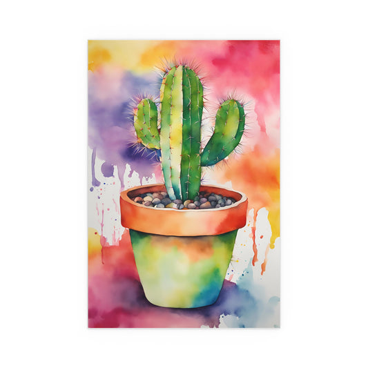 Multicolored Cactus 2 Indoor and Outdoor Silk Poster