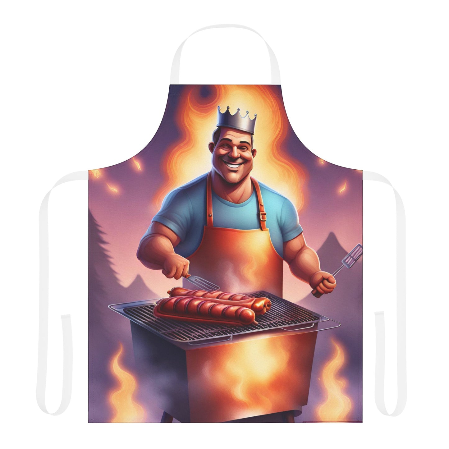 King of the BBQ 2 Apron, 5 Color Straps (AOP)