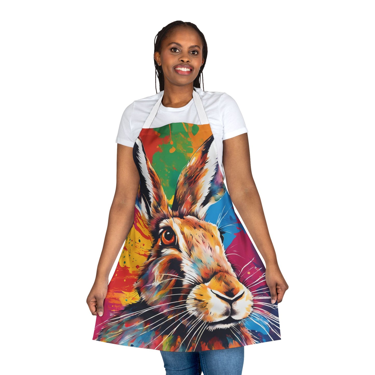 Multicolored Hare Adult Apron (AOP)