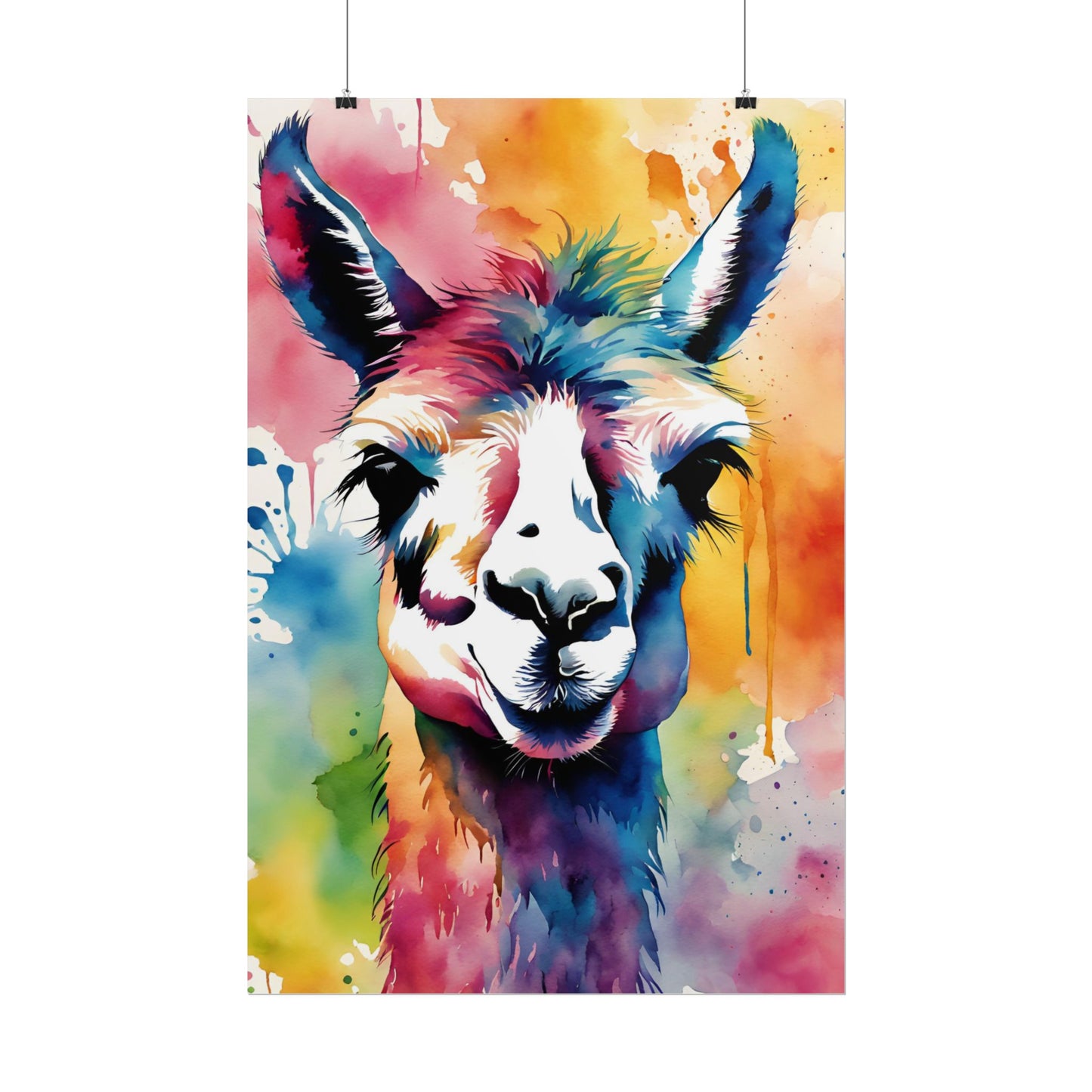 Multicolored Llama Lovin 4 Matte Vertical Poster