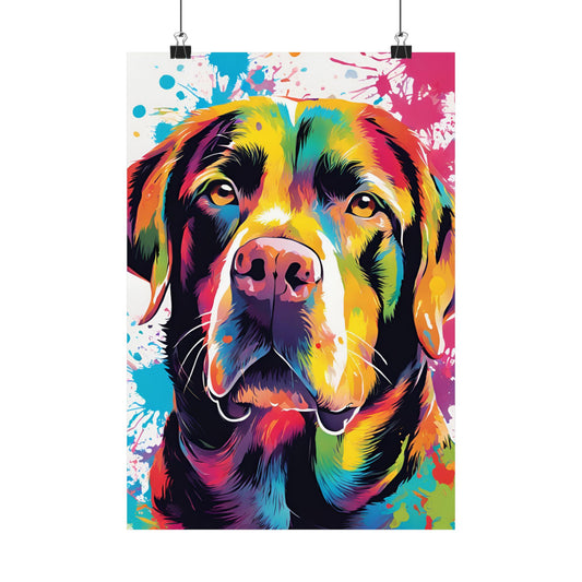 Multicolored Labrador 3 Matte Vertical Poster