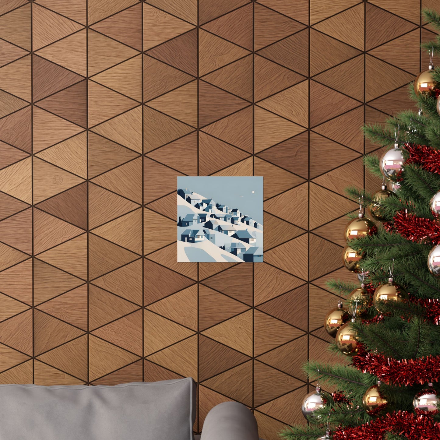 On The Hillside Blue 5 Matte Square Posters