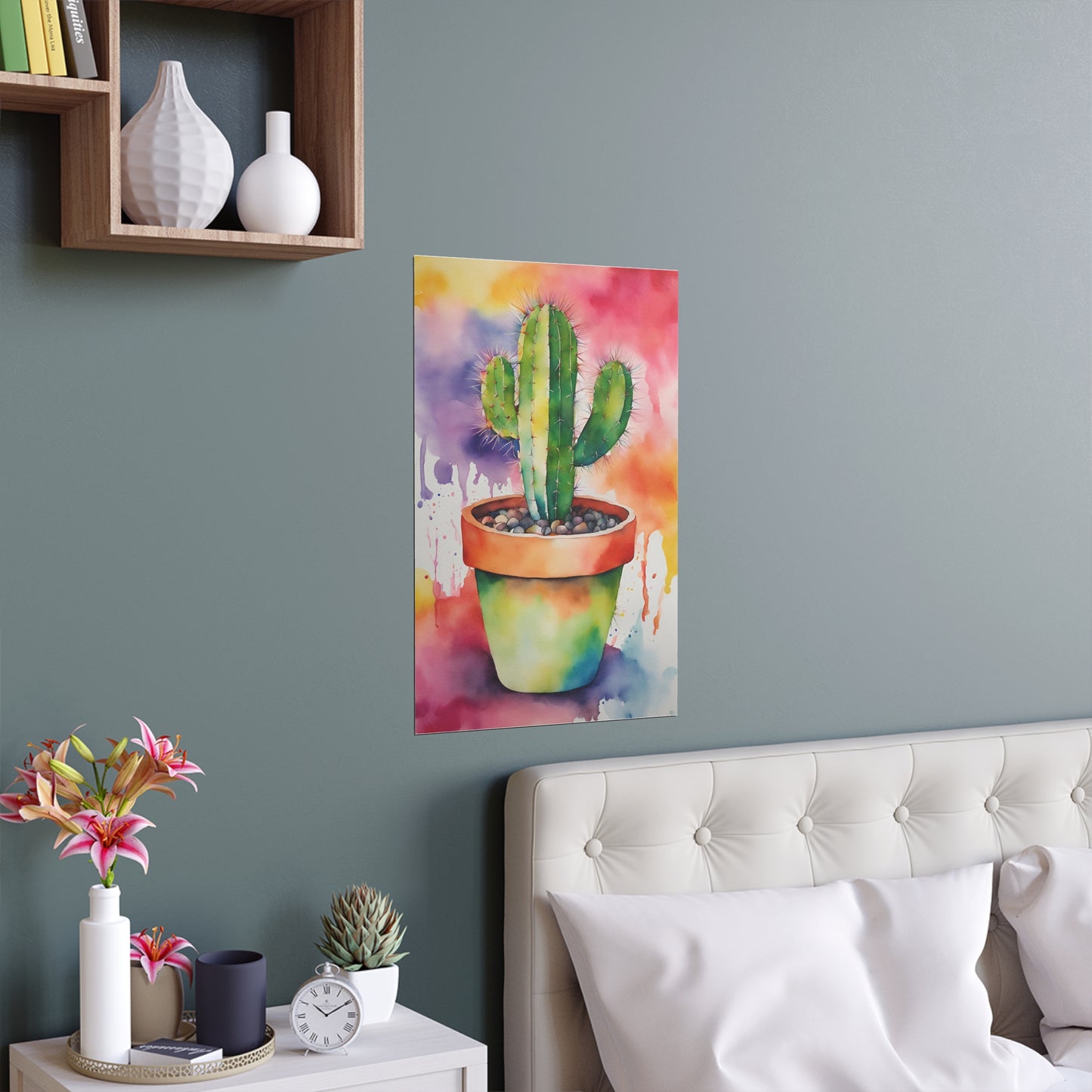Multicolored Cactus 2 Indoor and Outdoor Silk Poster
