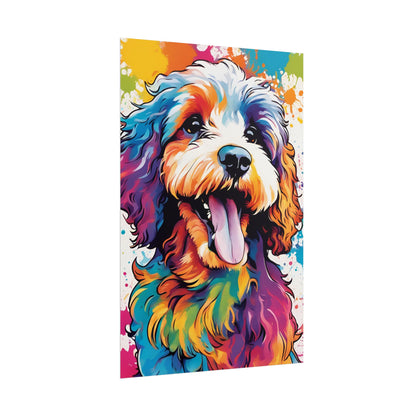 Multicolored Cockapoo 2 Matte Vertical Poster