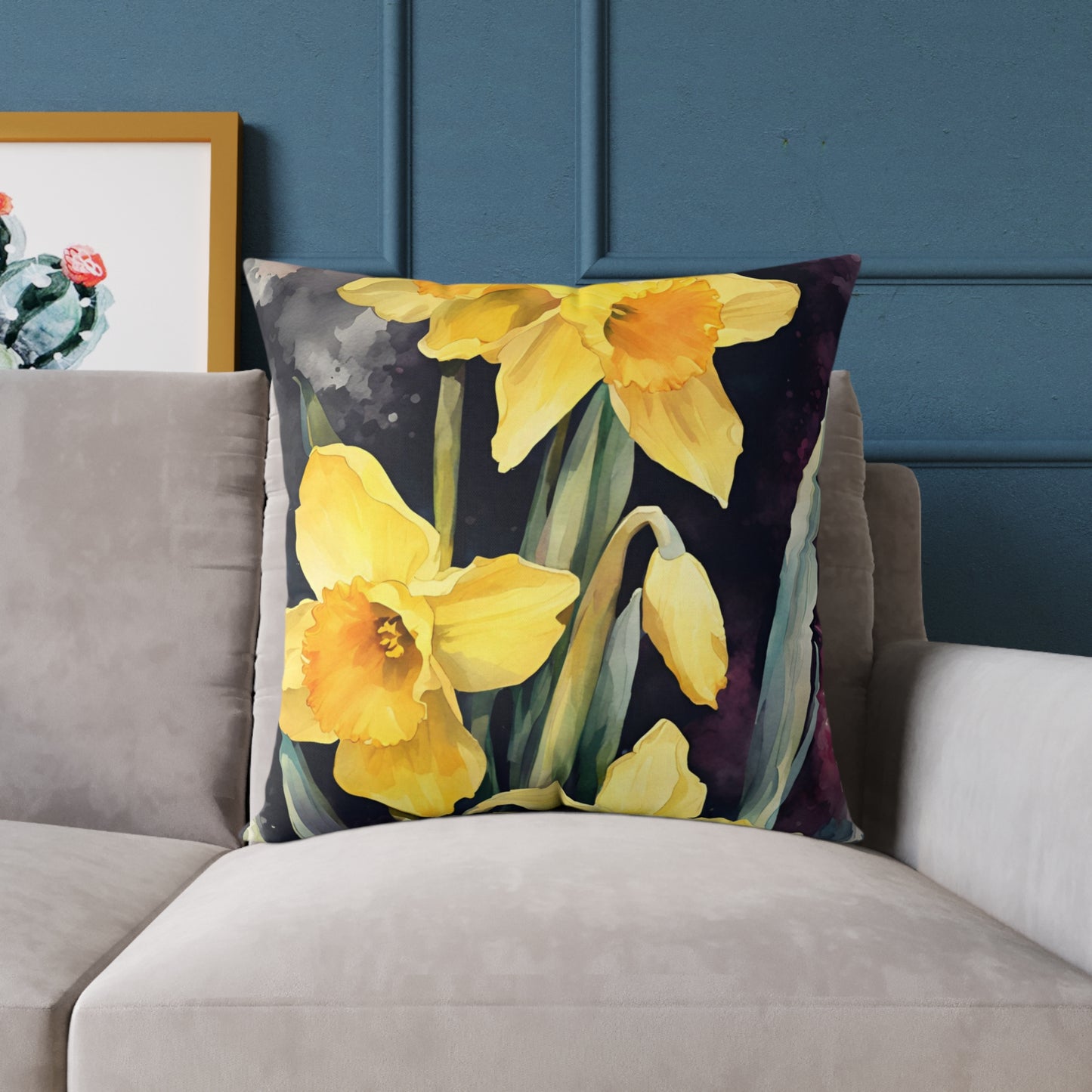 Daffodils 01 Poly Pillow - Natures Beauty Design