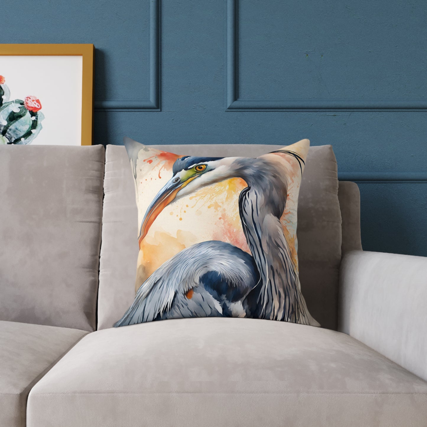 Heron 03 Poly Pillow - Natures Beauty Design