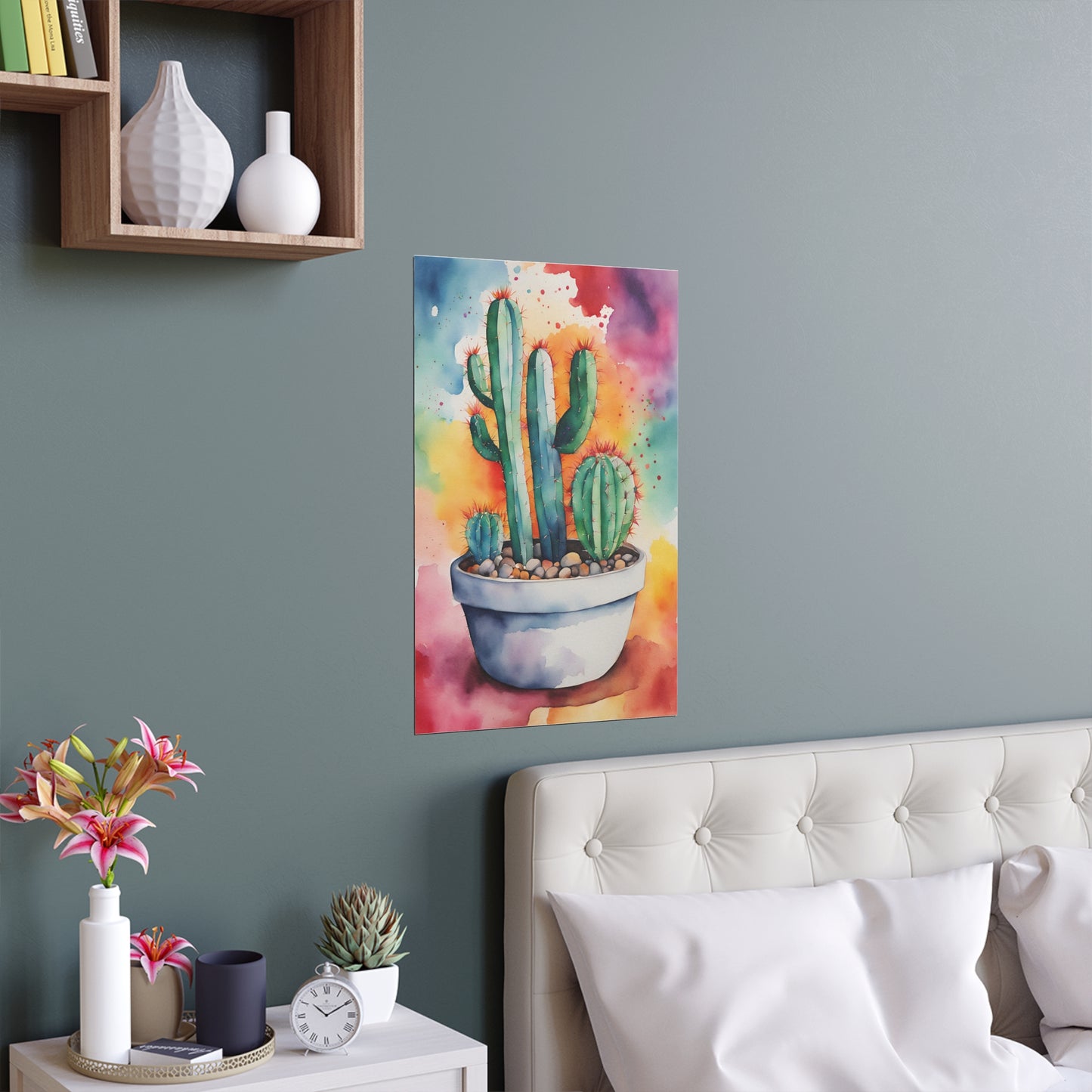 Multicolored Cactus 3 Indoor and Outdoor Silk Poster