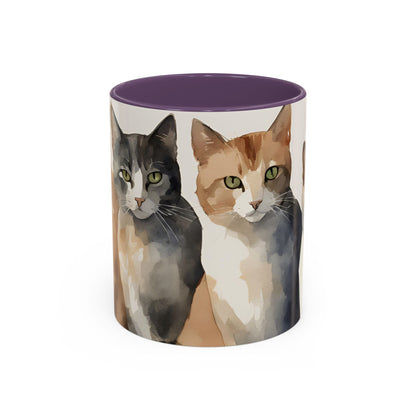 Kitties in a Row 2 Accent Mug 11oz