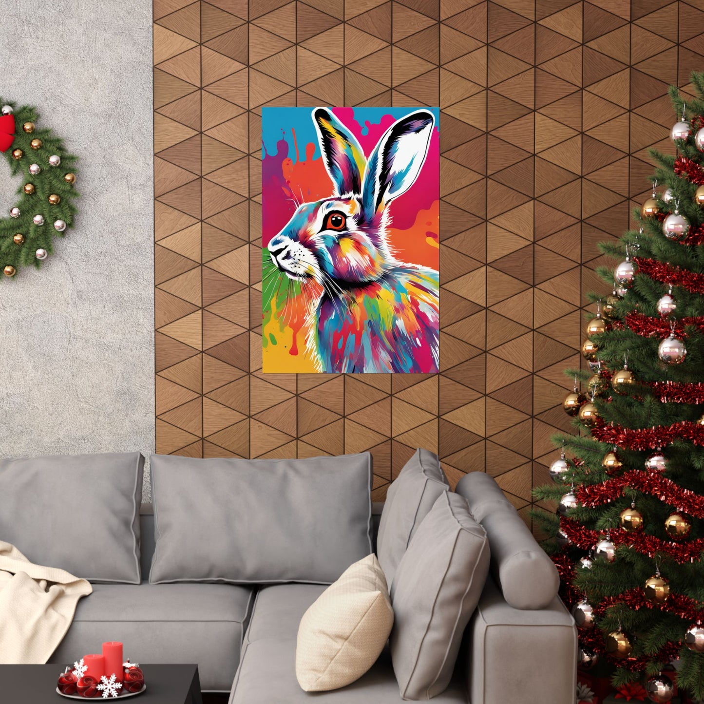 Multicolored Hare 4 Matte Vertical Poster