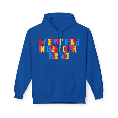 My Heart Beats In Every Color For You Unisex Valentines Hoodie