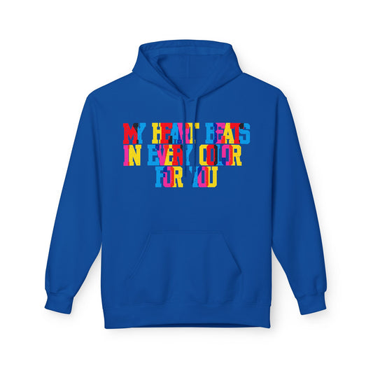 My Heart Beats In Every Color For You Unisex Valentines Hoodie