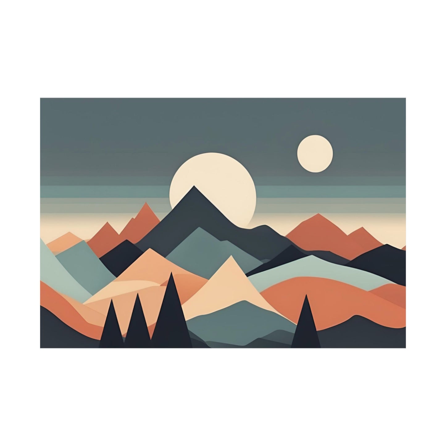 Retro mountains 1 Matte Horizontal Posters