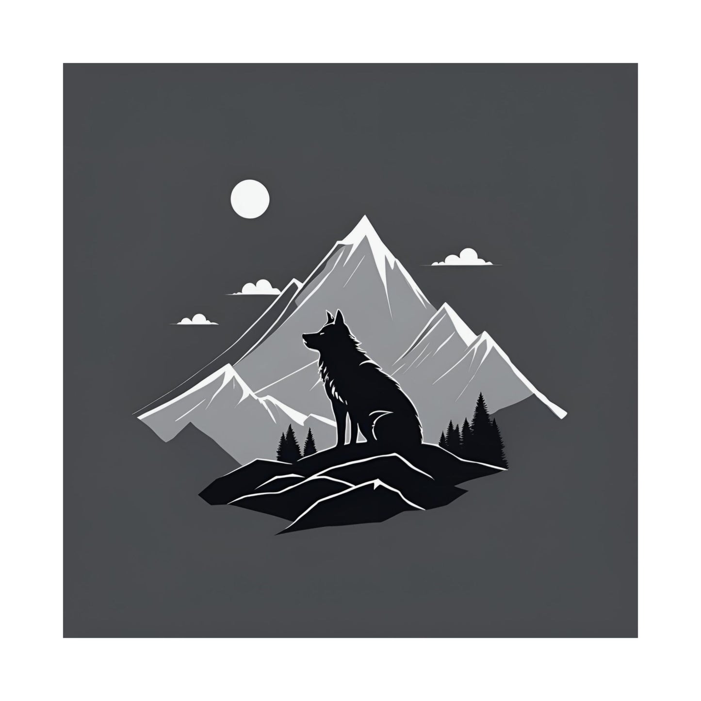 Lone Collection Wolf 14 Matte Square Posters