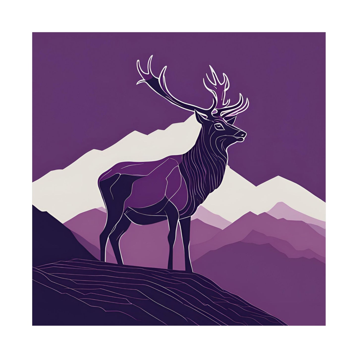 Lone Collection Stag 12 Matte Square Posters