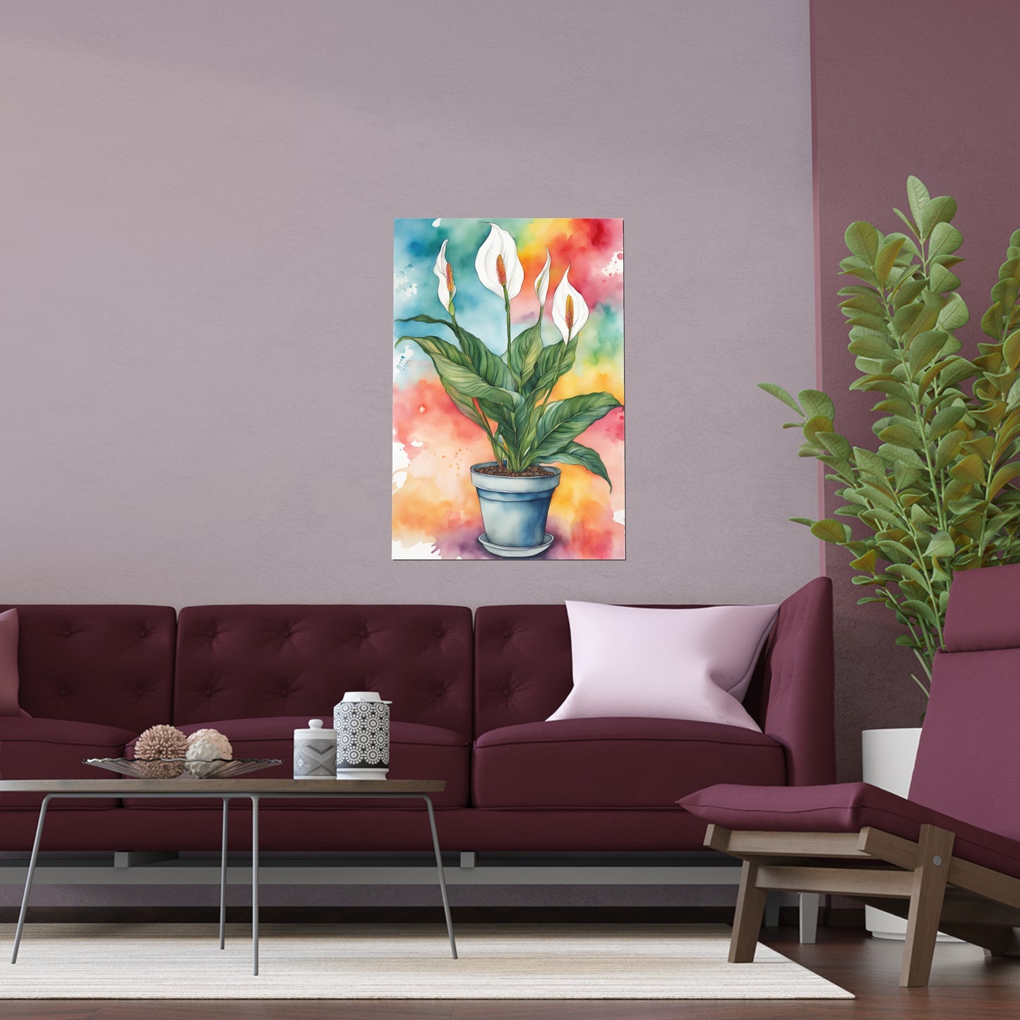 Multicoloured Pot Plant 20 Indoor and Outdoor Silk Posters