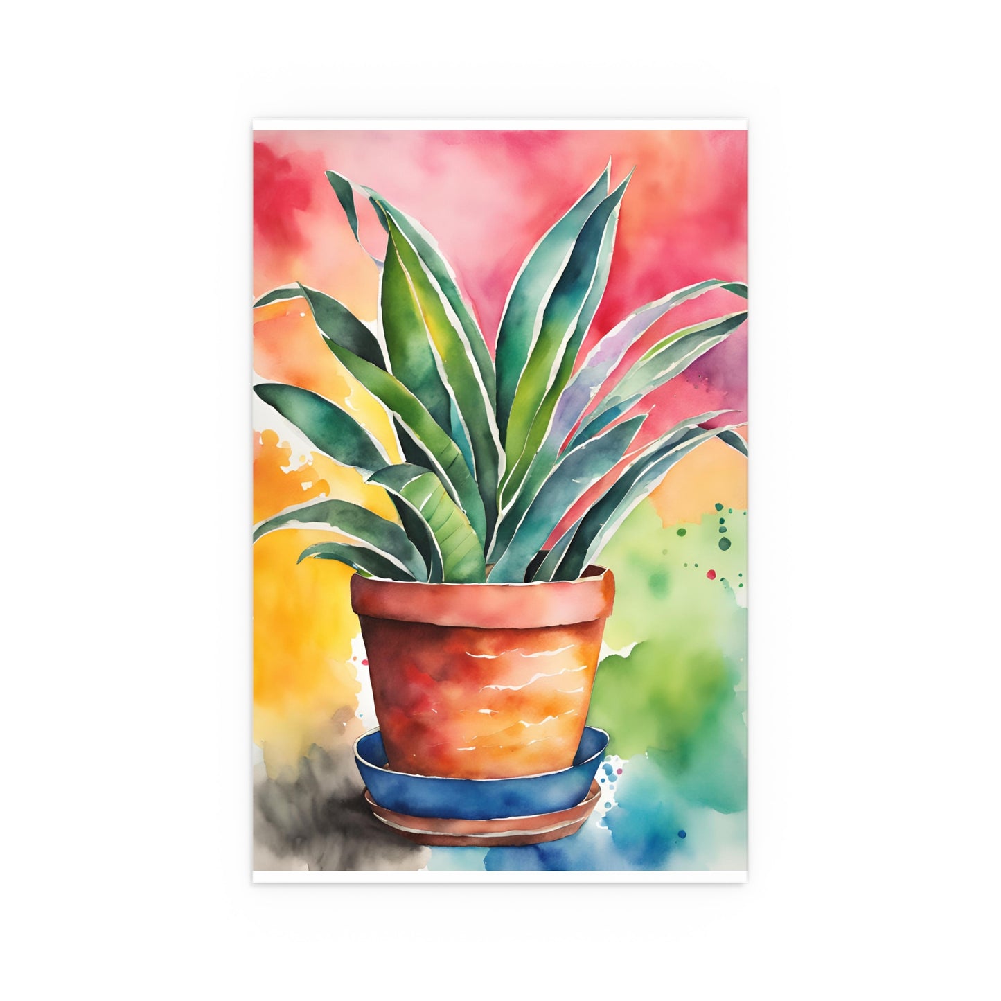 Multicolored Pot Plant 10 Indoor and Outdoor Silk Poster