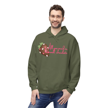 All You Need Is Love And Chocolate Unisex Valentines Hoodie