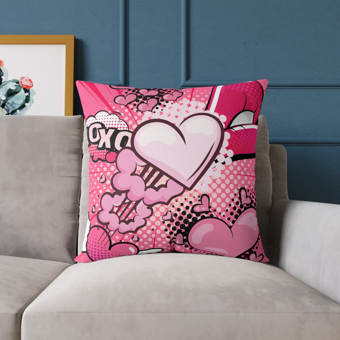 XOXO! Pop Art Poly Pillow