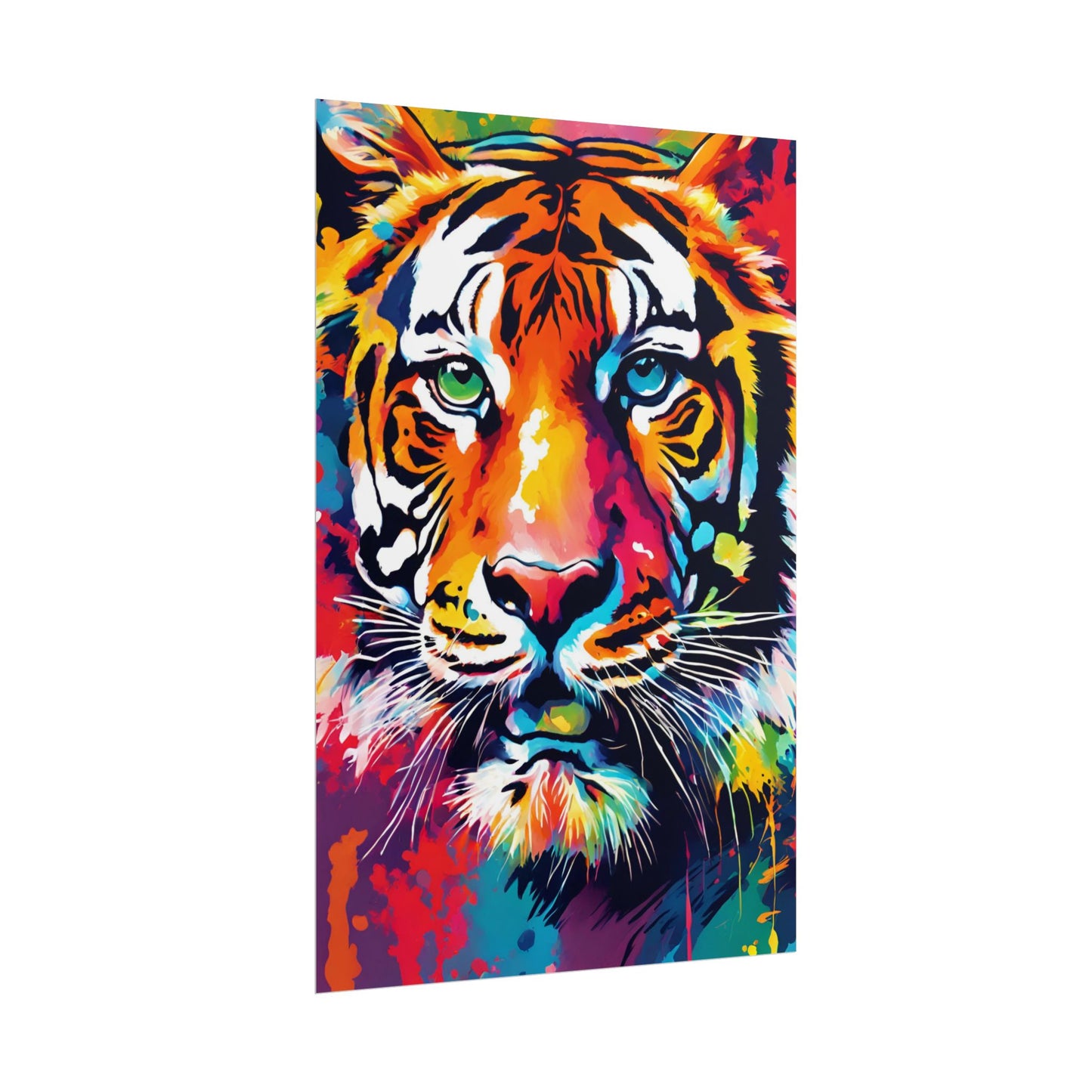 Multicolored Tiger 4 Matte Vertical Poster