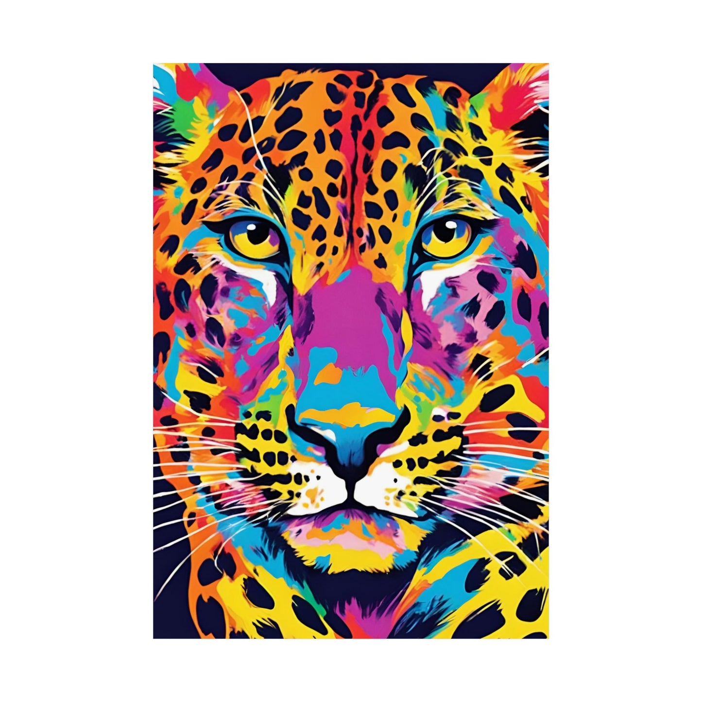 Multicolored Cheetah 3 Matte Vertical Poster