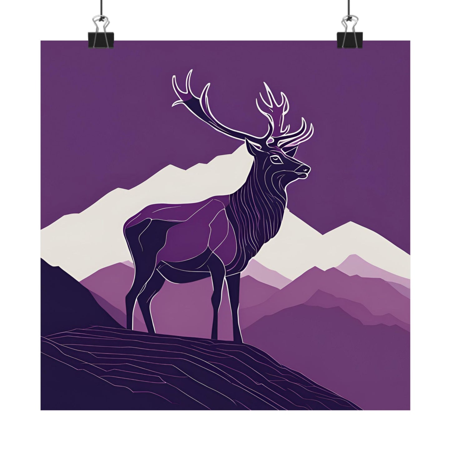 Lone Collection Stag 12 Matte Square Posters