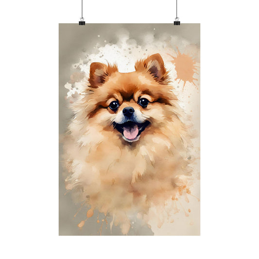 Dogs Pomeranian 04 Matte Vertical Poster