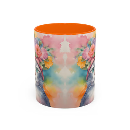 Floral Rag Doll Cat 02 Accent Coffee Mug - 11oz Perfect for Cat Lovers & Gifts