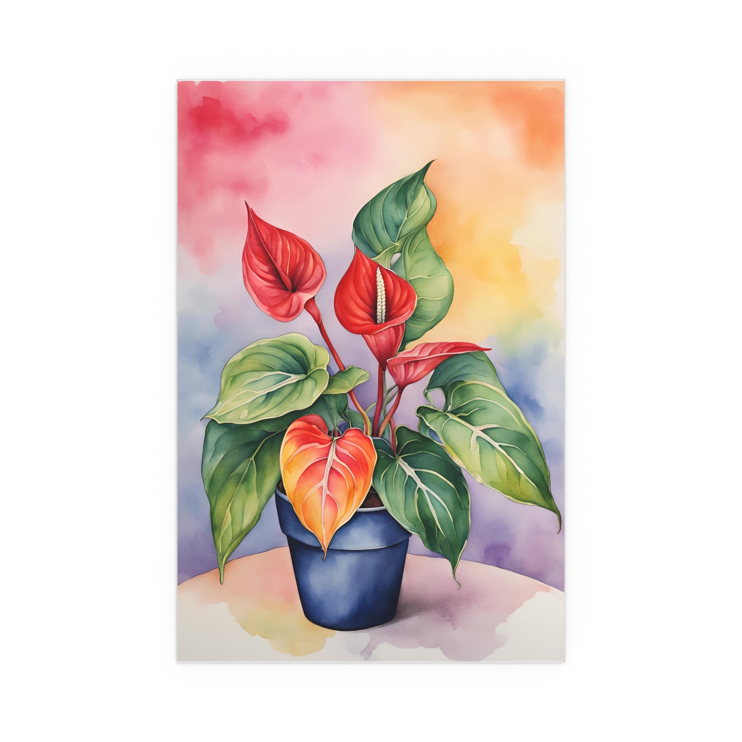Multicolored Pot Plant 6 Indoor and Outdoor Silk Poster
