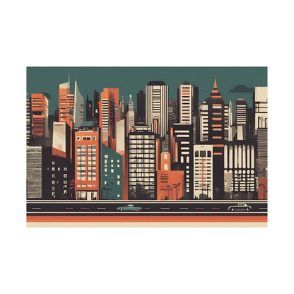 Retro cityscape 4 Matte Horizontal Posters
