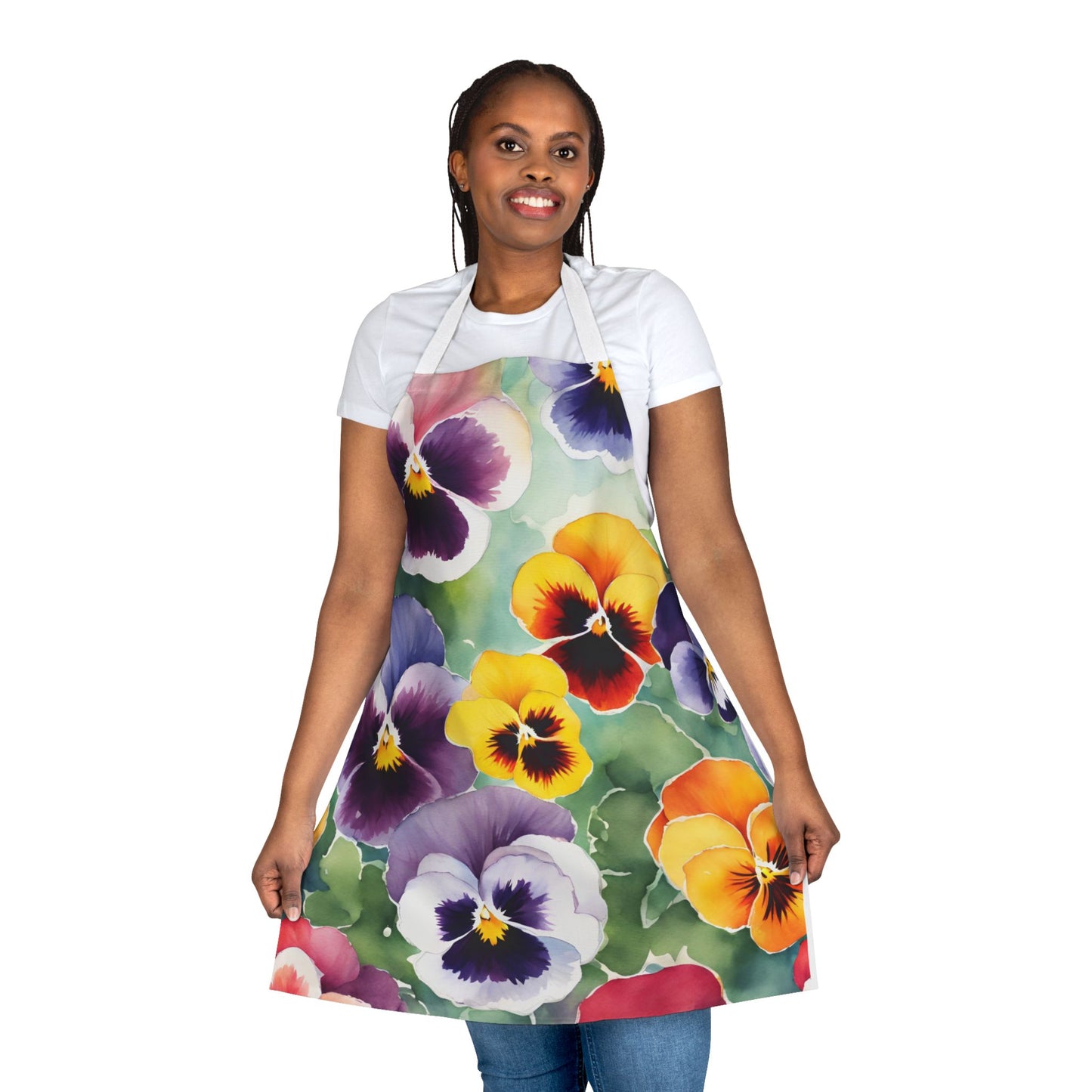 Pansies 02 Apron 5-Color Straps