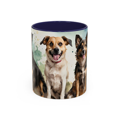 Multicoloured Doggies 6 Accent Mug 11oz