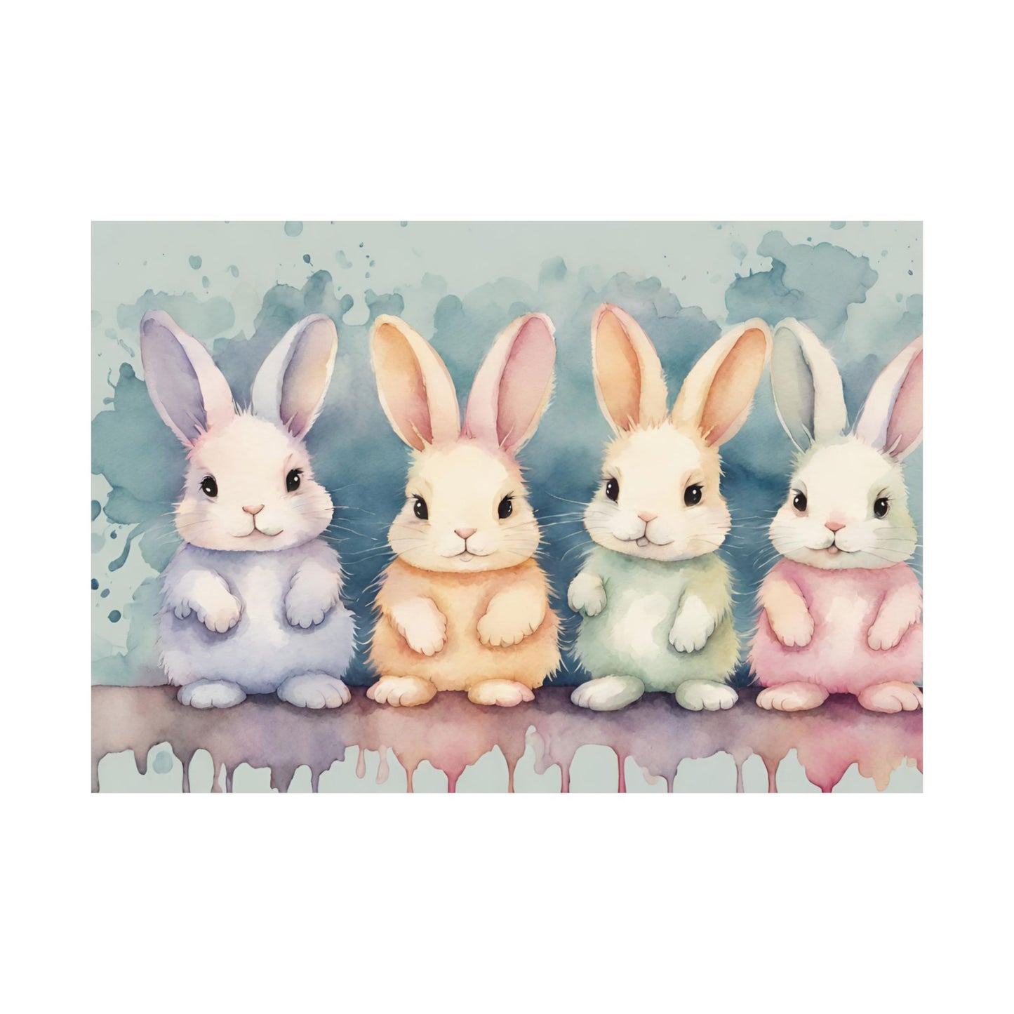 Nursery Bunnies 1 Matte Horizontal Posters