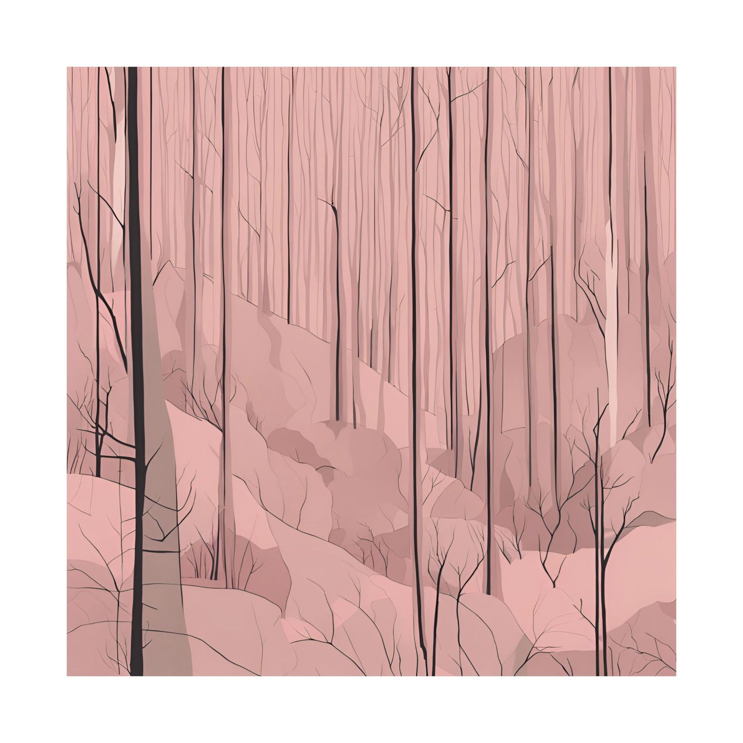 Lonely Forest Pink 20 Matte Square Posters