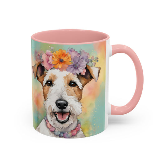 Fox Terrier 01 Accent Coffee Mug - Dog Lover Gift
