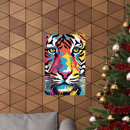 Multicolored Tiger 2 Matte Vertical Poster
