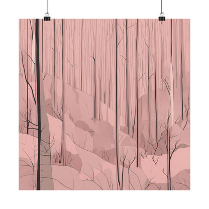 Lonely Forest Pink 20 Matte Square Posters