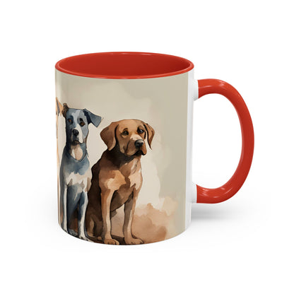 Doggies in a Row 4 Accent Mug 11oz