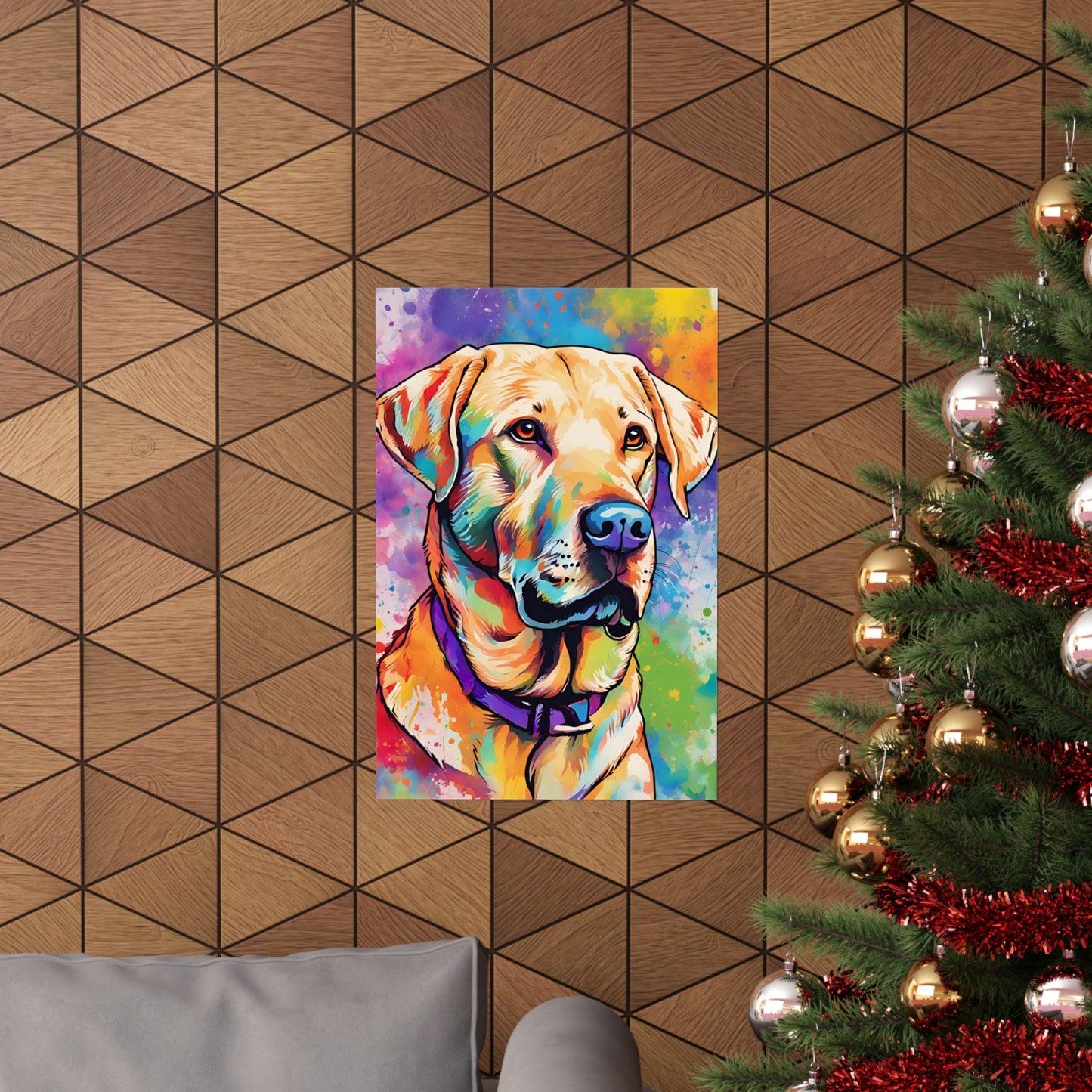 Multicolored Labrador 4 Matte Vertical Poster