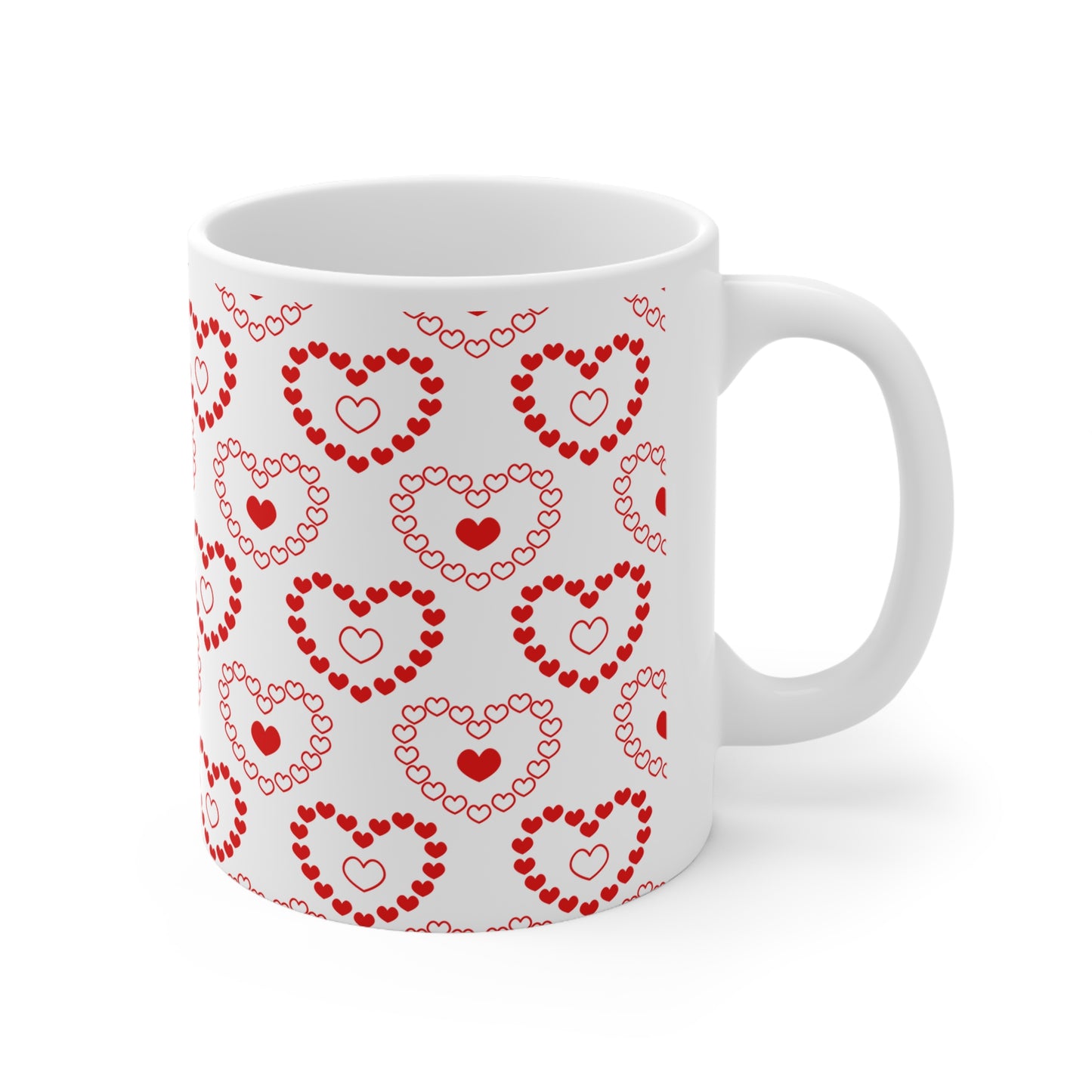Hearts Valentines Mug Ceramic 11oz