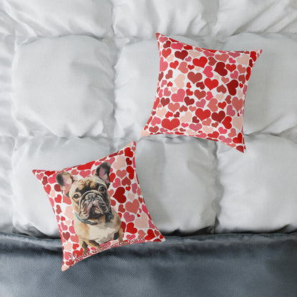 Personalized Valentine French Bulldog Poly Cushion/Pillow 5 sizes