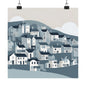 On The Hillside Blue 2 Matte Square Posters