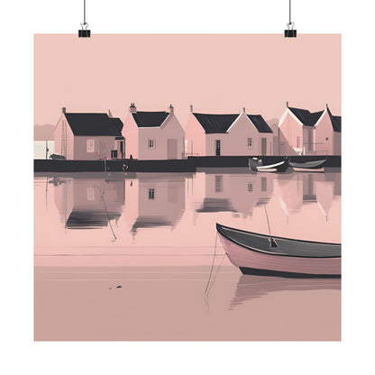 By The Sea Pink 8 Matte Square Posters