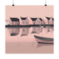 By The Sea Pink 8 Matte Square Posters