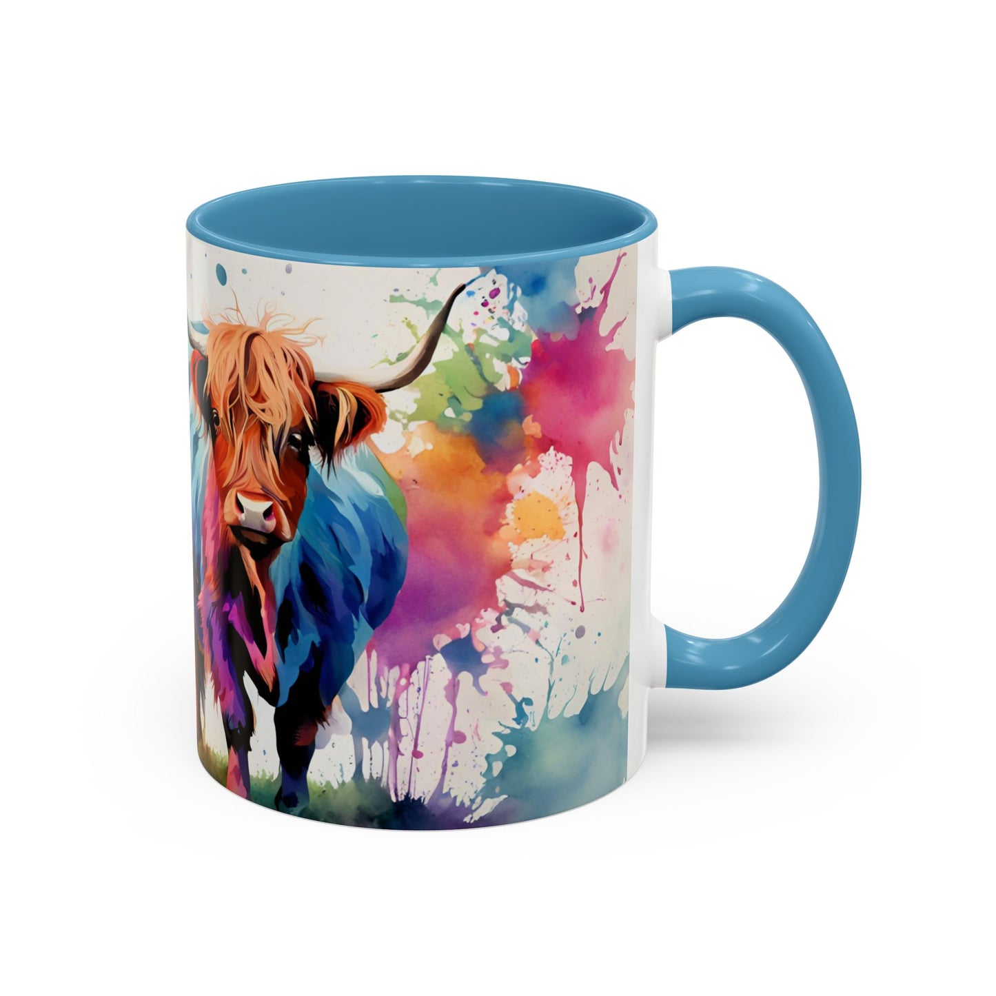 Multicoloured Highland Cow 2 Accent Mug 11oz