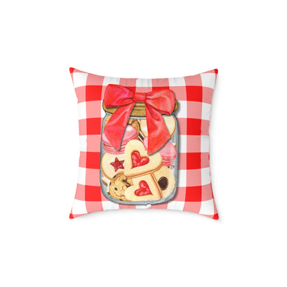 Valentine Cup Cookies Poly Pillow