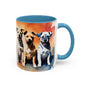 Multicoloured Doggies 4 Accent Mug 11oz