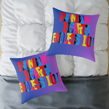 Rainbow Hearts Endless Love Poly Pillow