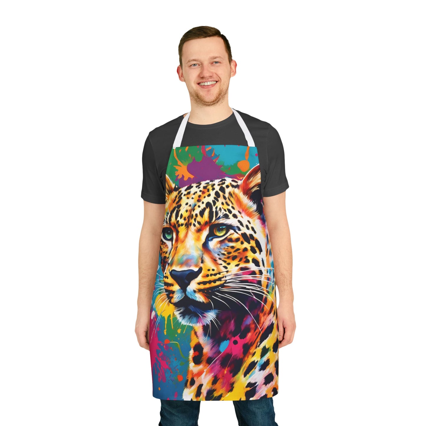 Multicolored Cheetah Adult Apron (AOP)